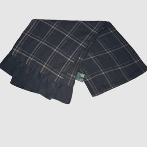 Lauren Ralph Lauren Scarf Womens One Size Black Gray Plaid 100% Silk Neck
